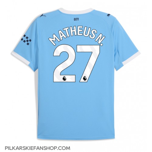 Koszulka piłkarska Manchester City Matheus Nunes #27 Strój Domowy 2025-26 tanio Krótki Rękaw Koszulka piłkarska Manchester City Matheus Nunes #27 Strój Domowy 2025-26 tanio Krótki Rękaw